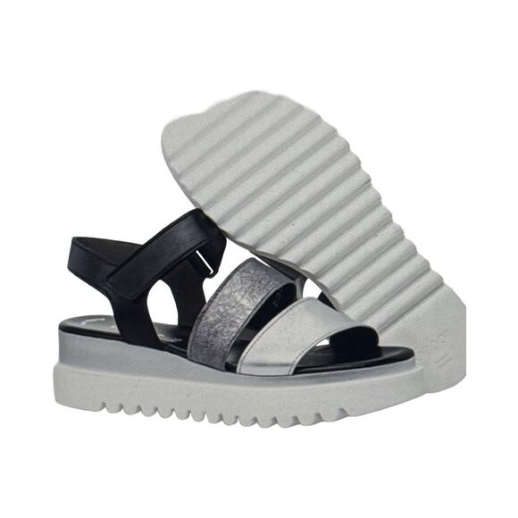 GABOR CROSSOVER VELCRO WEDGE SANDALS. - Picture 5 of 11
